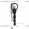 Dilatador anal negro Aquila con aro para extraccion